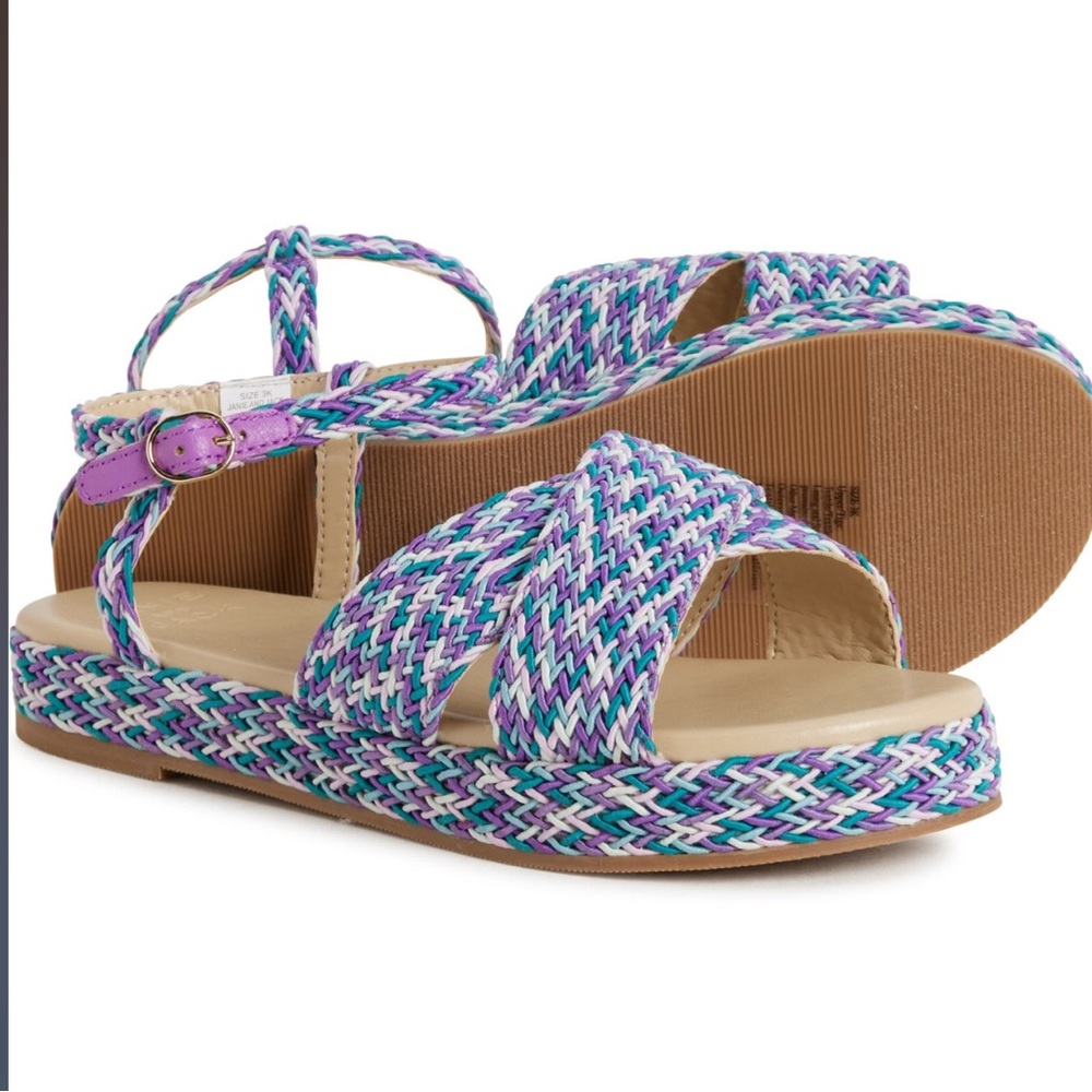 JANIE & JACK Designer Colorful Woven Sandals NEW IN BOX NIB